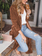 Open Front Long Sleeve Longline Cardigan (10)