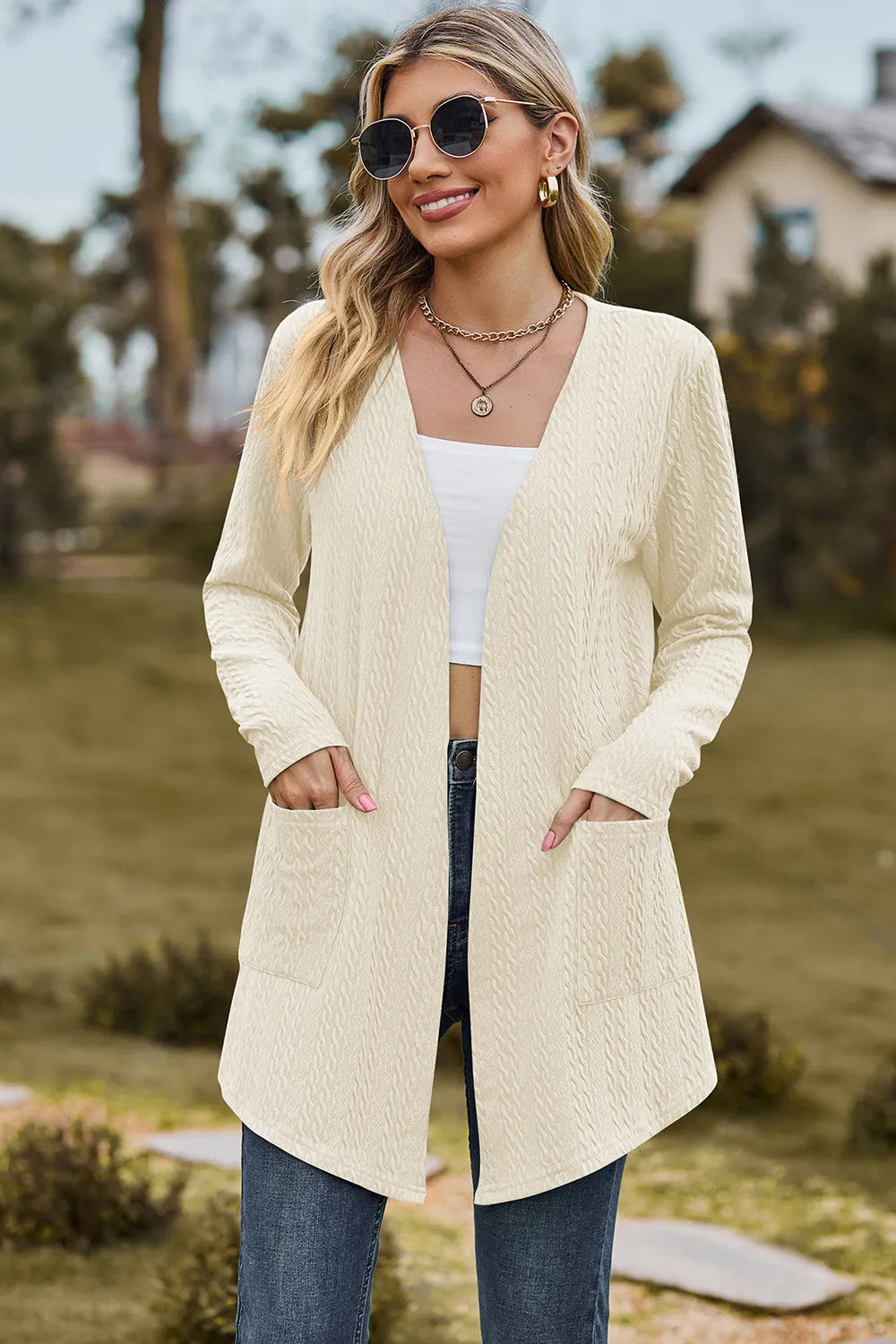 Open Front Long Sleeve Cardigan (13)