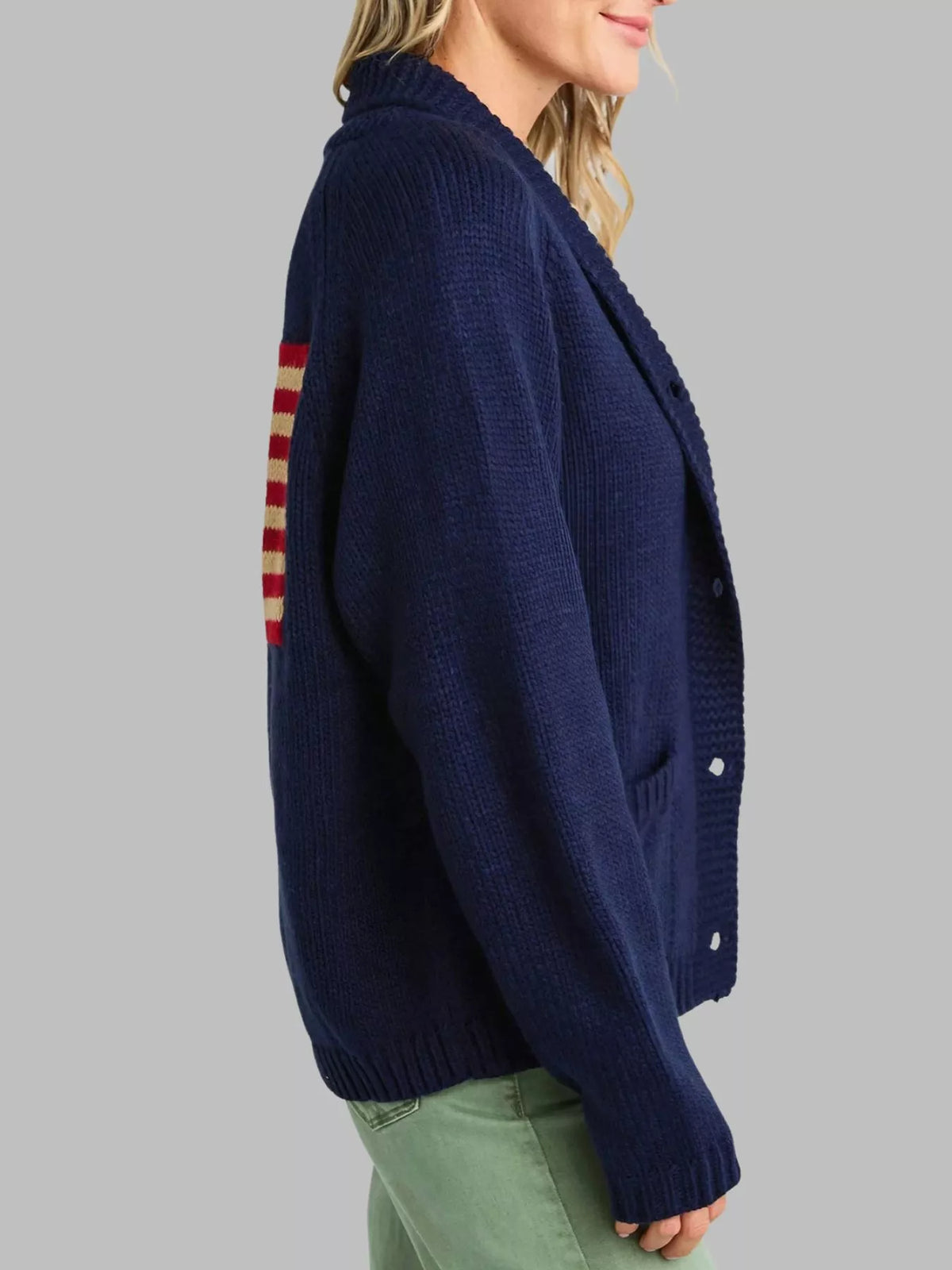 Usa Flag Chunky Knit Button-down Cardigan (7)