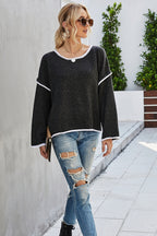 Round Neck Dropped Shoulder Sweater (10)