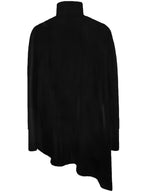 Elegant Turtleneck Asymmetric Hem Top (2)