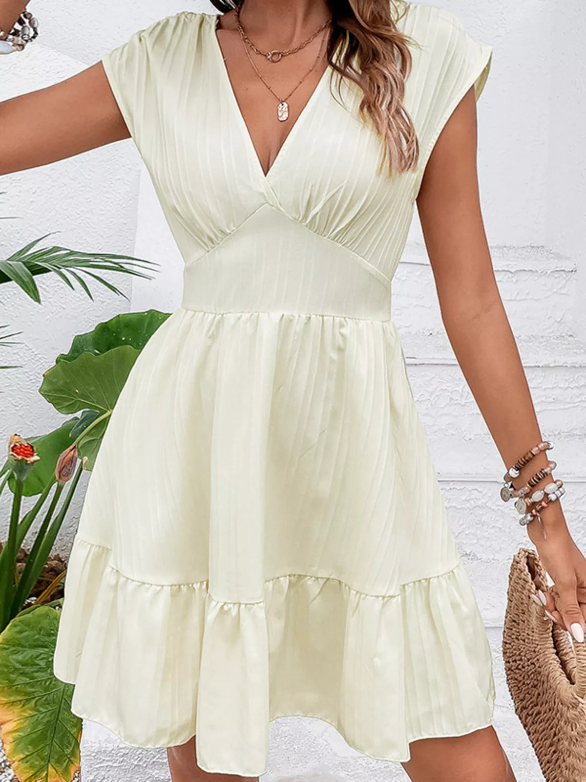 Tiered Cap Sleeve Mini Dress (2)