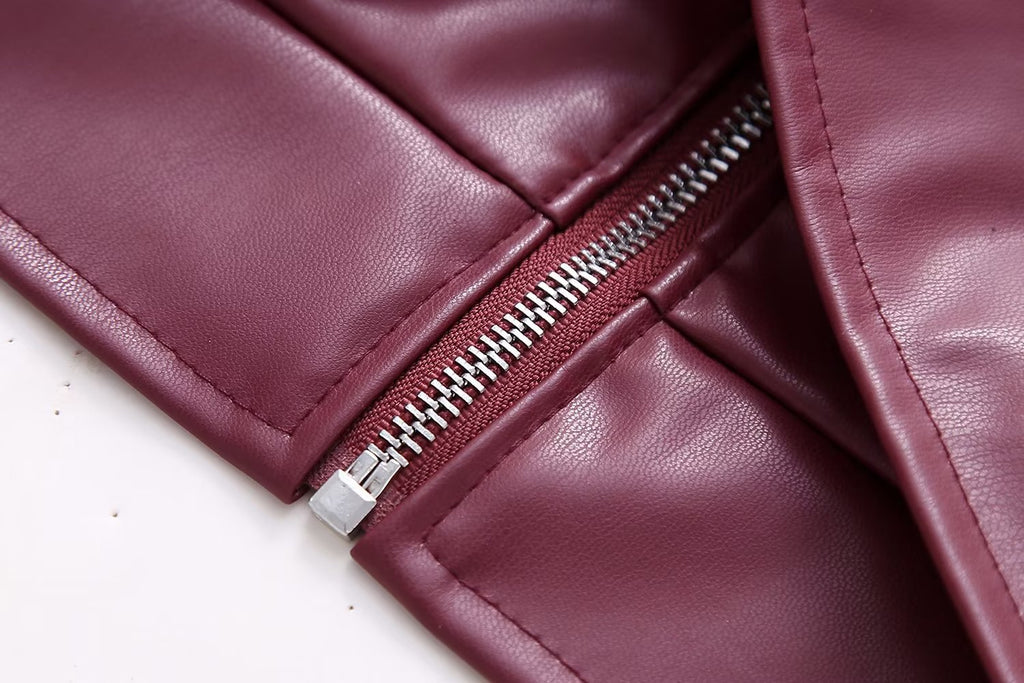 Cool Wild Lapel Leather Biker's Jacket photo 8