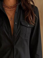 Button-down Shirt Dress Lace Trim (8)