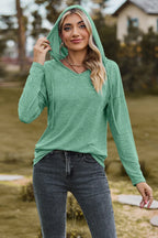 Drawstring Dropped Shoulder Hooded T-shirt (22)