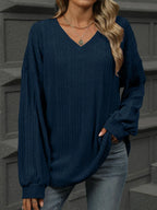V-neck Long Sleeve T-shirt (18)