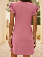 V-neck Ruffle Sleeve Mini Dress (12)