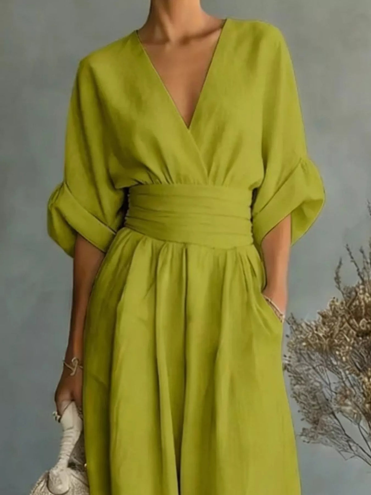 Full Size Half Sleeve Wide-leg Jumpsuit Plus (17)