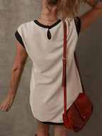 Round Neck Cap Sleeve Mini Dress (9)