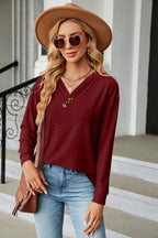 V-neck Long Sleeve T-shirt (16)