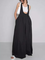 Pleated Overall Dress Pockets