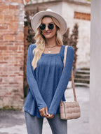 Square Neck Long Sleeve T-shirt (3)