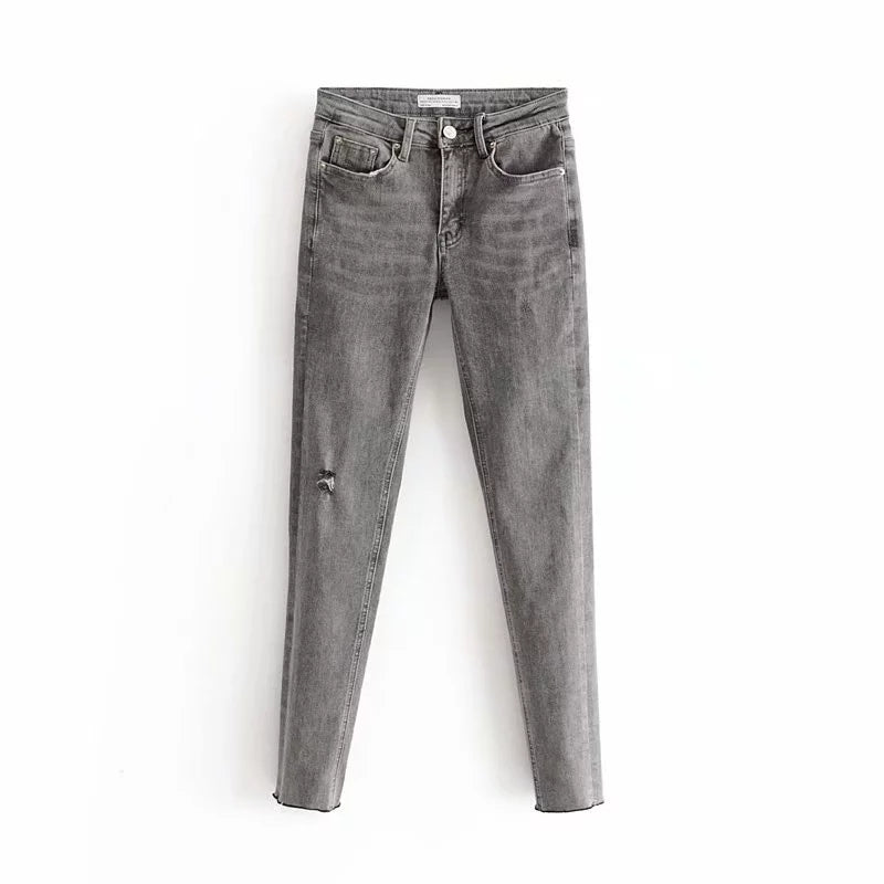 Brushed Skinny Jeans variant CJNSXZNZ00740-Grey-XS|CJNSXZNZ00740-Grey-L|CJNSXZNZ00740-Grey-S|CJNSXZNZ00740-Grey-M