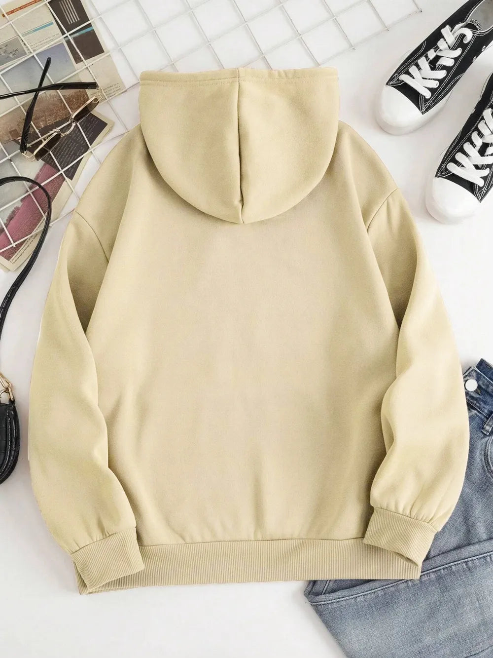 Drawstring Dropped Shoulder Hoodie (18)
