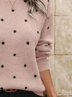 Polka Dot Round Neck Sweater (15)