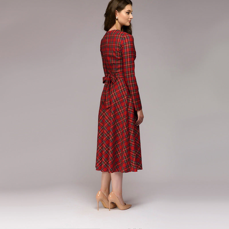 Plaid Elegant Midi Dress photo 2