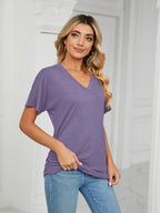 V-neck Short Sleeve T-shirt (8)
