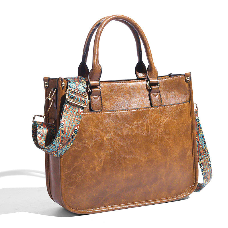 Soft Leather Large Capacity Crossbody Shoulder Tote Bag photo 5
