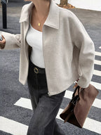 Zip-up Dropped Shoulder Jacket (3)