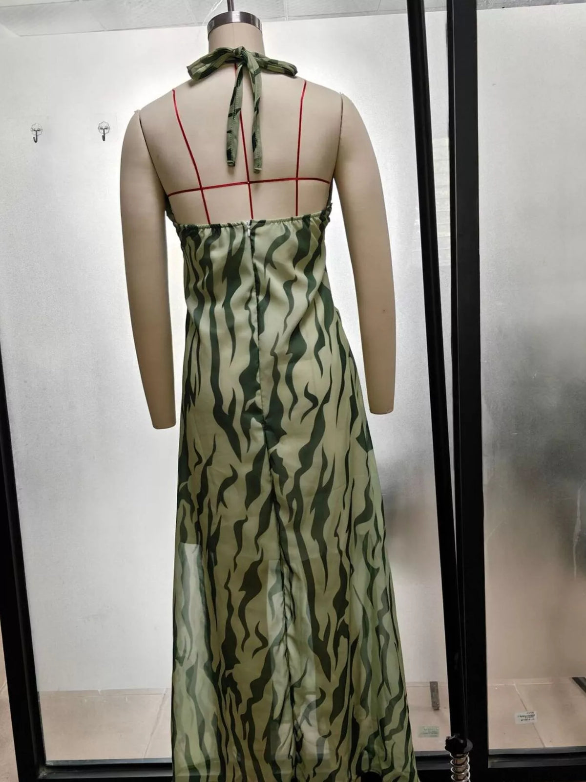 Halter Neck Ruched Maxi Dress (7)