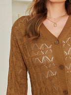 Openwork Button Up Cardigan (9)