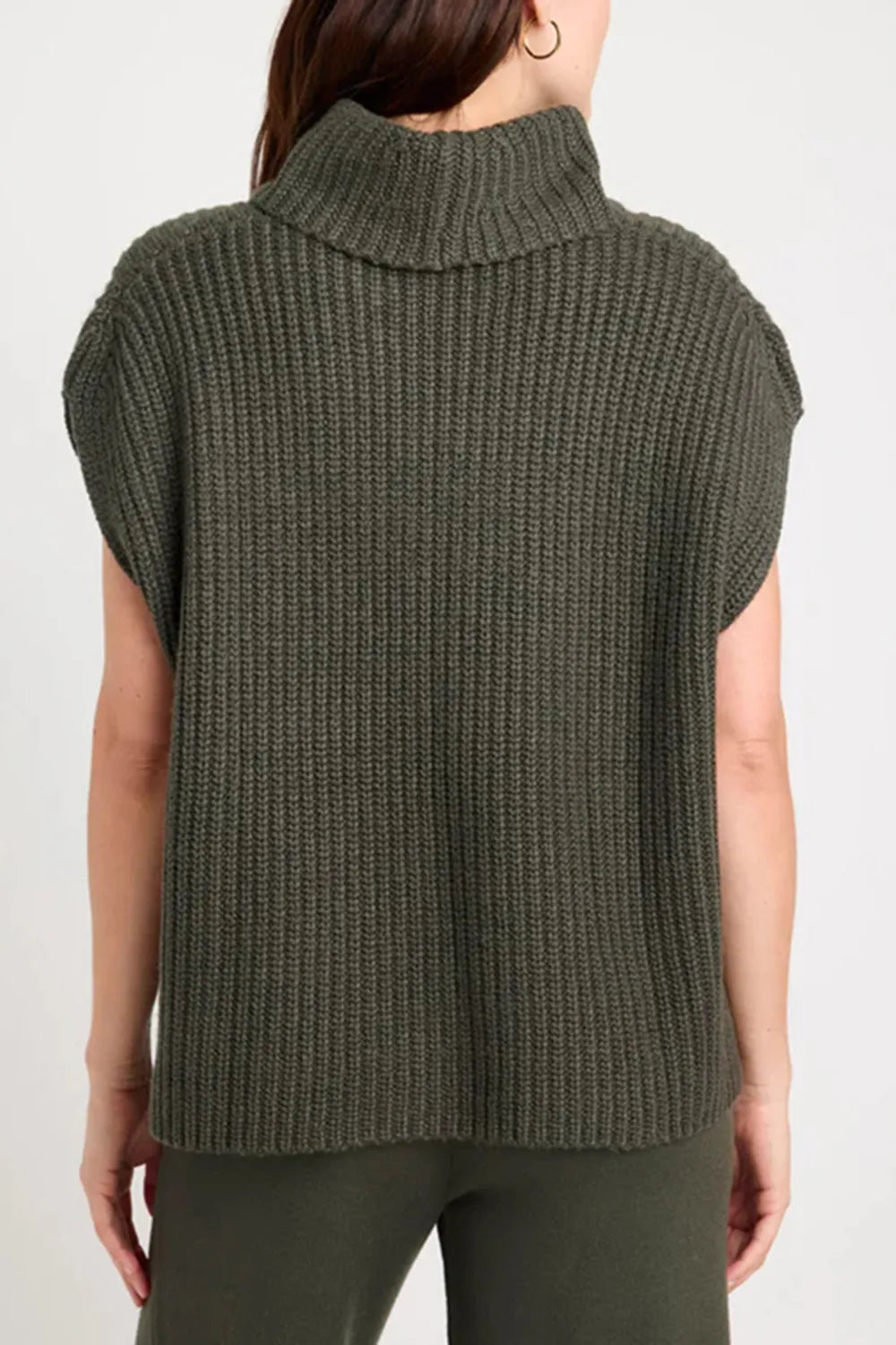 Slit Turtleneck Cap Sleeve Sweater (7)
