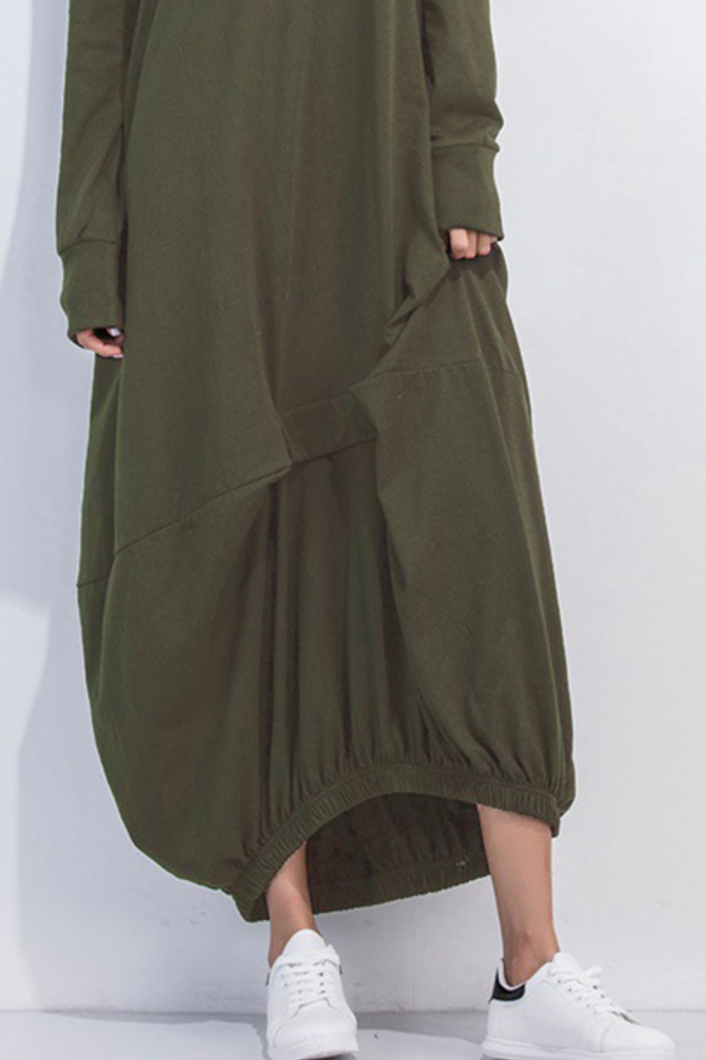 Full Size Round Neck Long Sleeve Sweatshirt Dress (6)