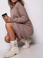 Turtleneck Ribbed Knit Sweater Dress (19)