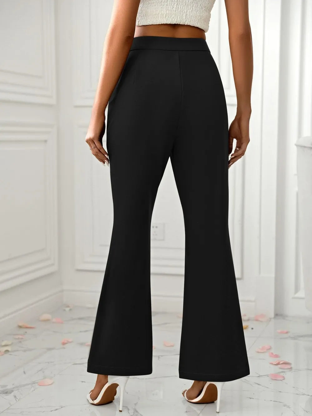 Slit Flare Pants Pockets (3)