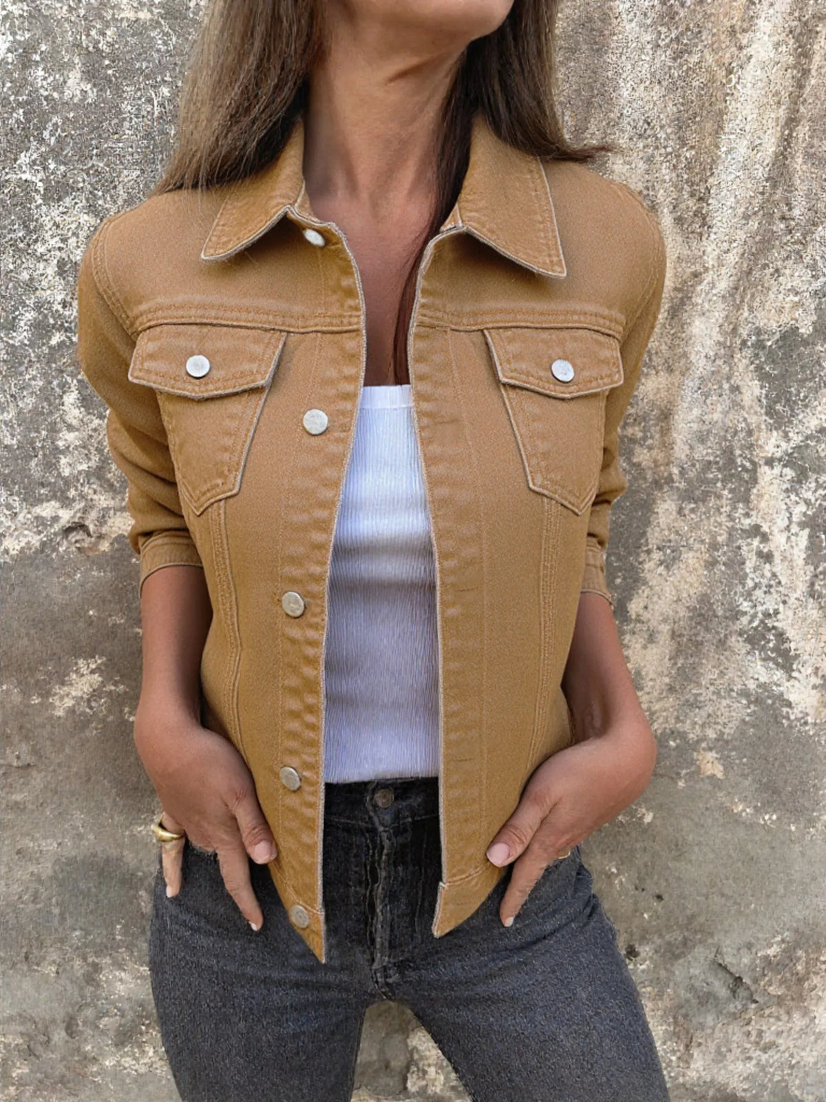 Button Front Closure Denim Jacket (25)