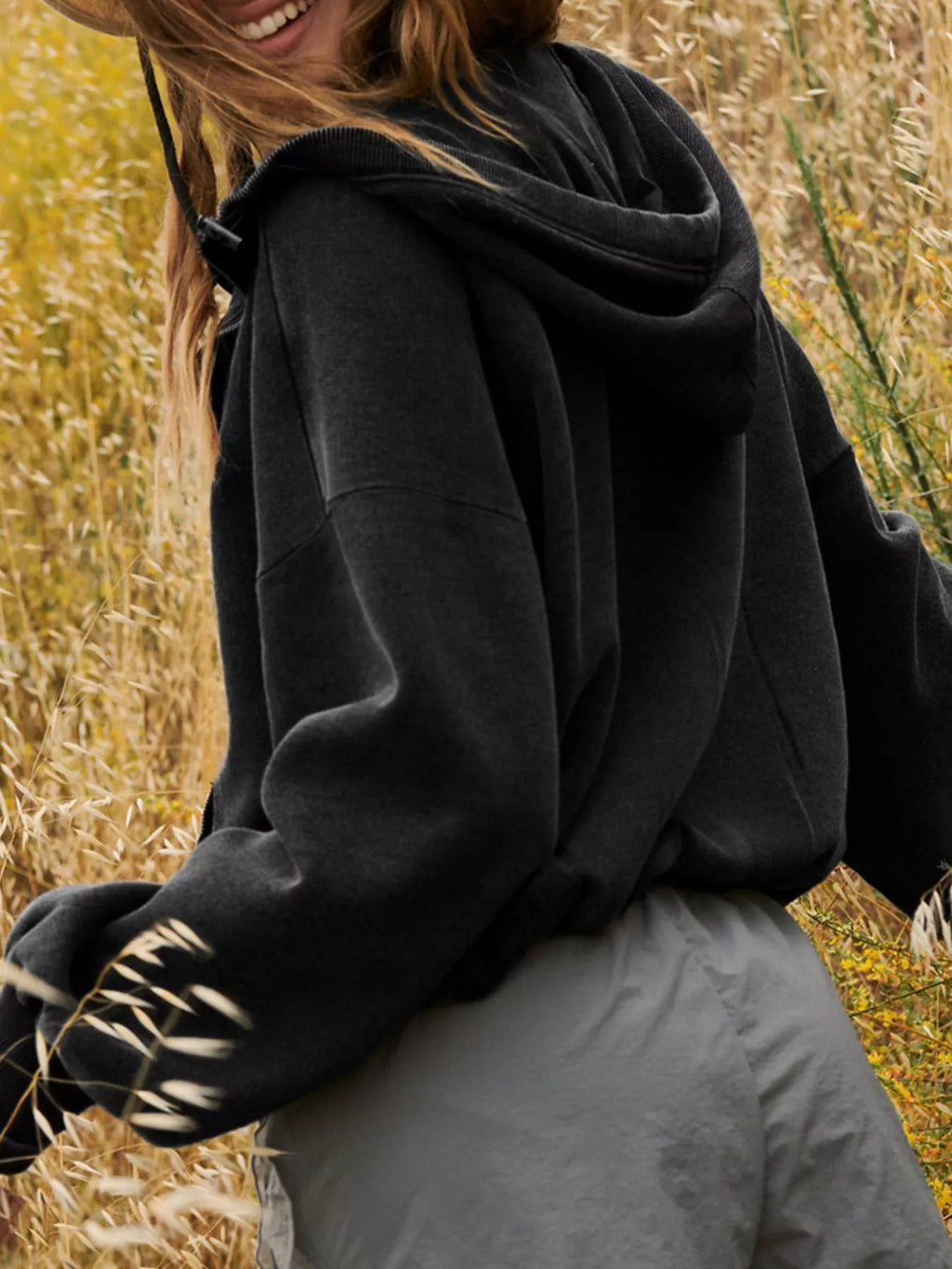 Half-zip Dropped Shoulder Hoodie (10)