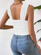 Textured Square Neck Wide Strap Tank (35)