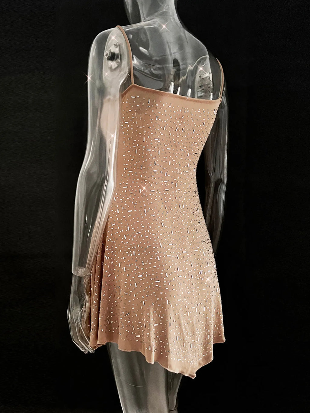Rhinestone Decor Mini Cami Dress (9)