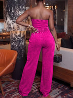 Drawstring Strapless Wide-leg Jumpsuit (2)