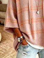 Plaid Hooded Knit Sweater (4)