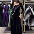 Long Sleeve Rhinestone Maxi Dress variant CJLY212496401AZ|CJLY212496402BY|CJLY212496403CX|CJLY212496404DW|CJLY212496405EV