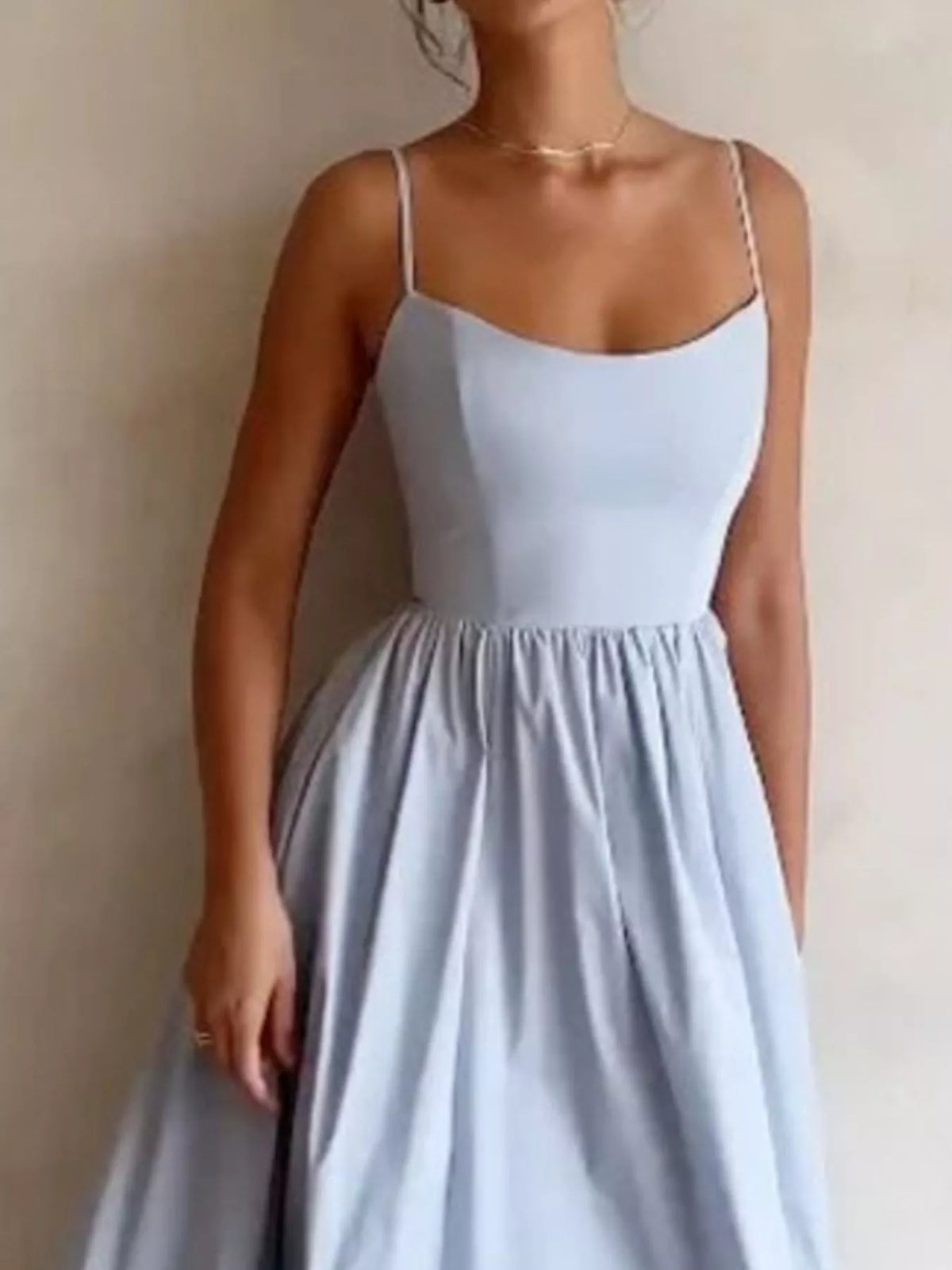 Adjustable Strap Scoop Neck Midi Dress (8)