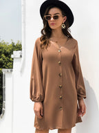 V-neck Long Sleeve Mini Dress (4)