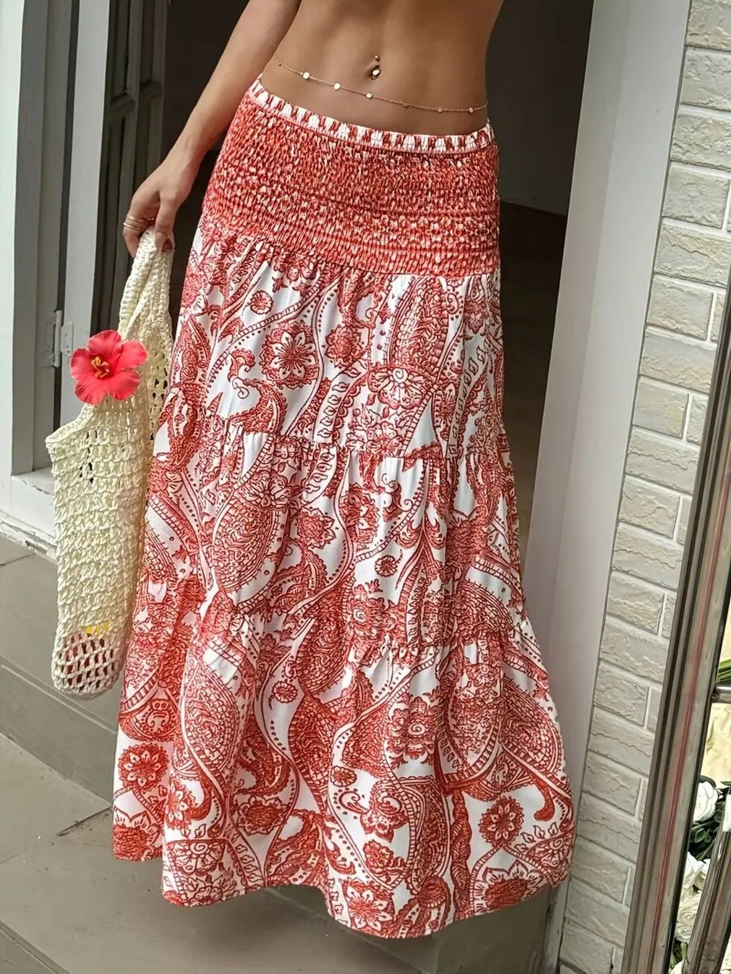 Paisley Print Maxi Skirt (9)