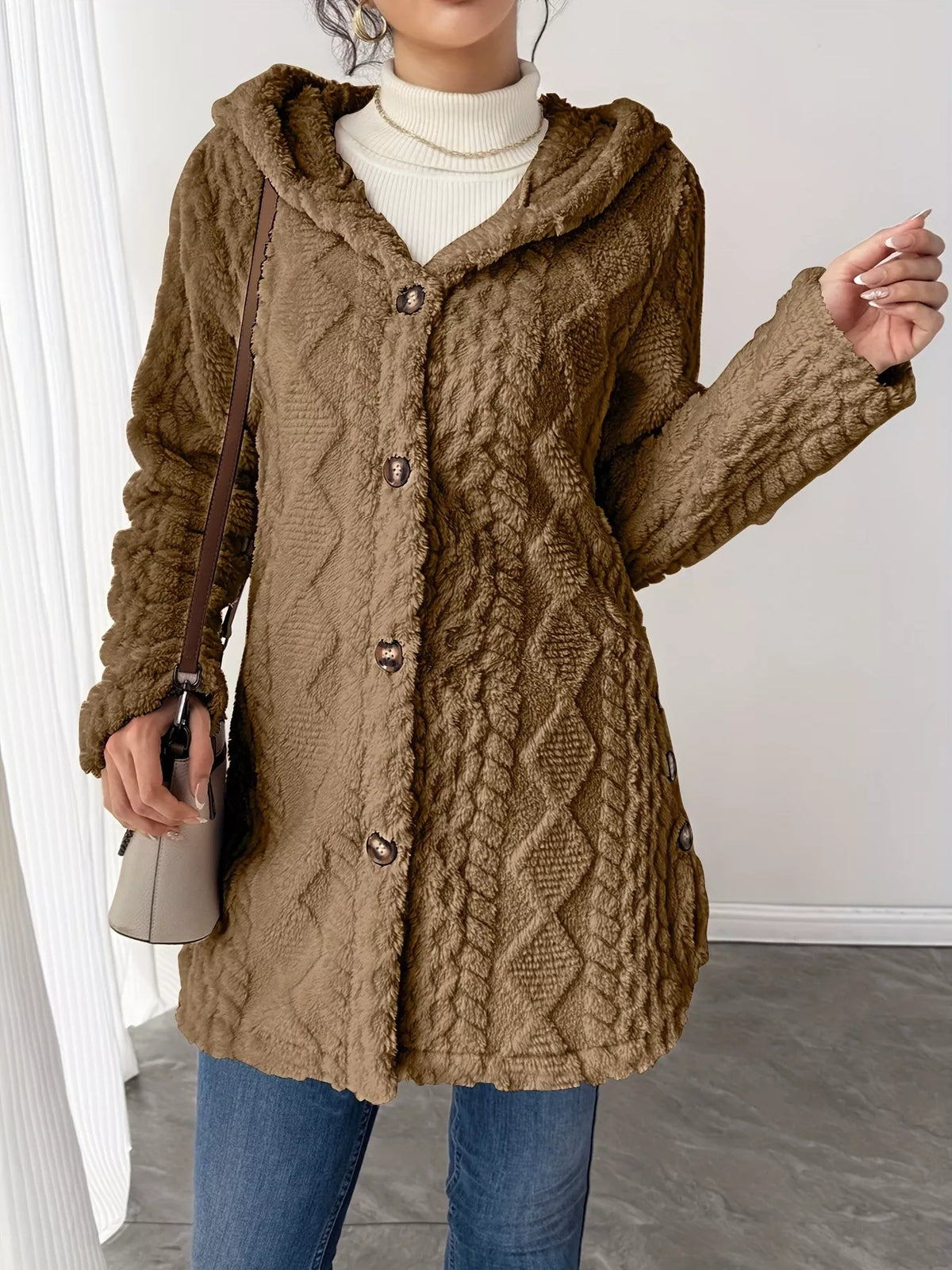 Full Size Button-down Hooded Outerwear Plus (25)