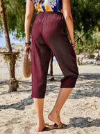 Pocketed Elastic Waist Capris (5)