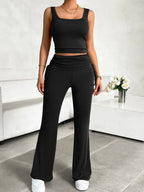 Square Neck Tank Drawstring Pants Set (3)