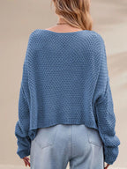 Cable Knit Dropped Shoulder Sweater (9)