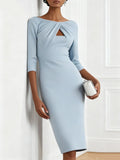Twist-front Cutout Midi Dress