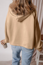 Pocketed Half Zip Dropped Shoulder Hoodie (24)