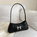 Texture Minimalist Underarm Elegant Bow Shoulder Bag photo 3