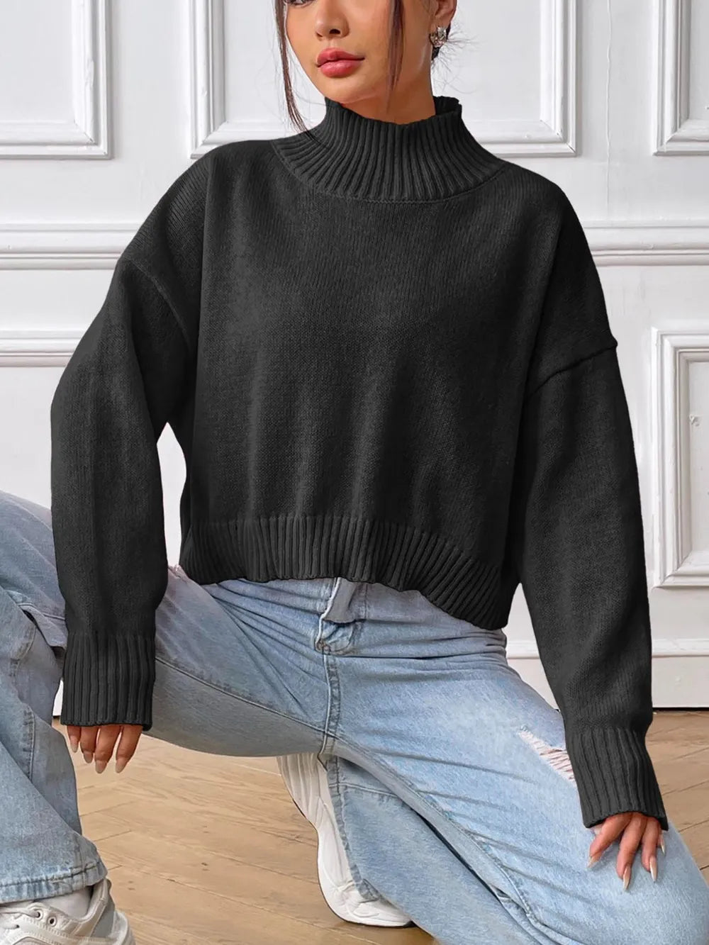 Turtleneck Long Sleeve Sweater (7)