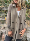 Full Size Texture Knit Longline Coat Plus