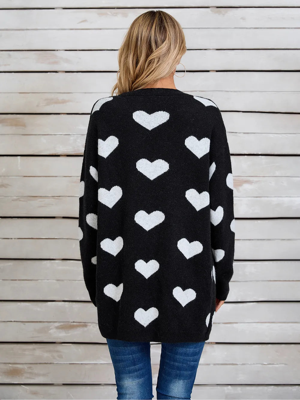Heart Open Front Long Sleeve Cardigan (13)