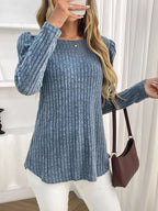 Round Neck Puff Sleeve T-shirt (2)
